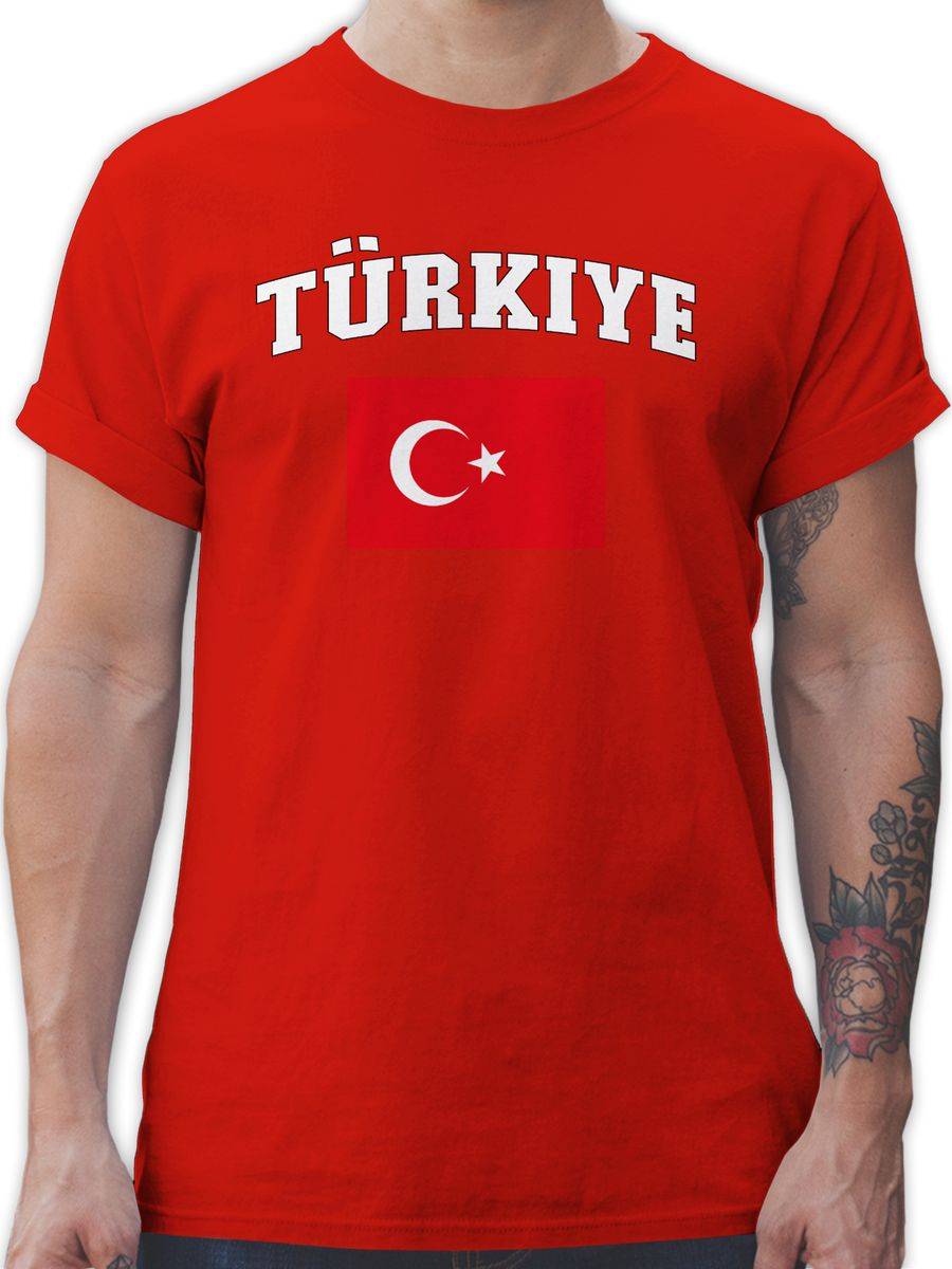 Shirtracer Türkiye Schriftzug mit Flagge Türkei Turkey Türkisch Shirtracer