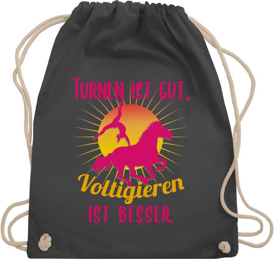 Shirtracer Turnen ist gut, voltigieren ist besser: T-Shirt Turnbeutel Shirtracer