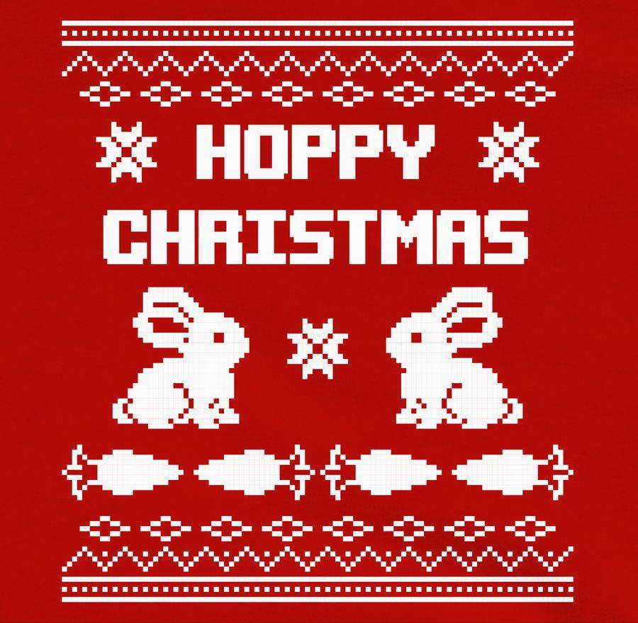 Shirtracer Ugly Christmas I Hoppy Christmas Hase: T-Shirt Rucksack Shirtracer