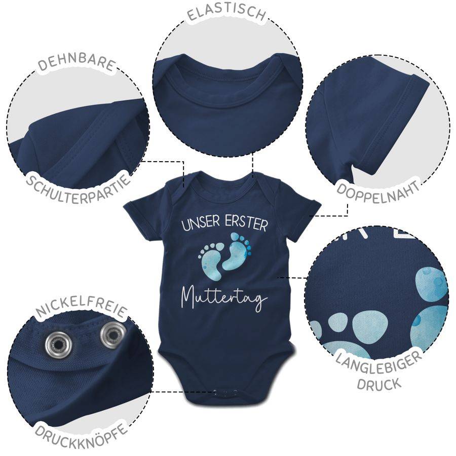 Shirtracer Unser Erster Muttertag Aquarell Füße Blau Shirts & Mehr Shirtracer