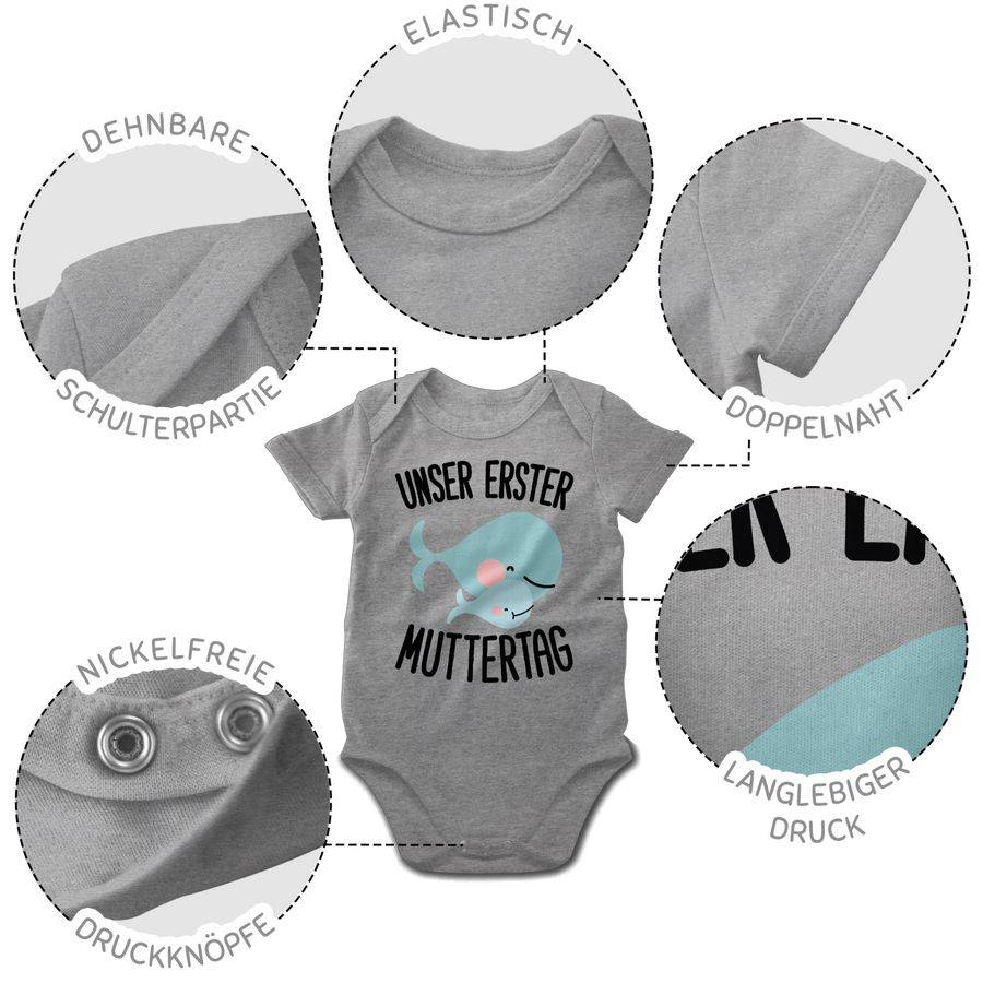 Shirtracer Unser Erster Muttertag Wale: T-Shirt Rucksack Shirtracer