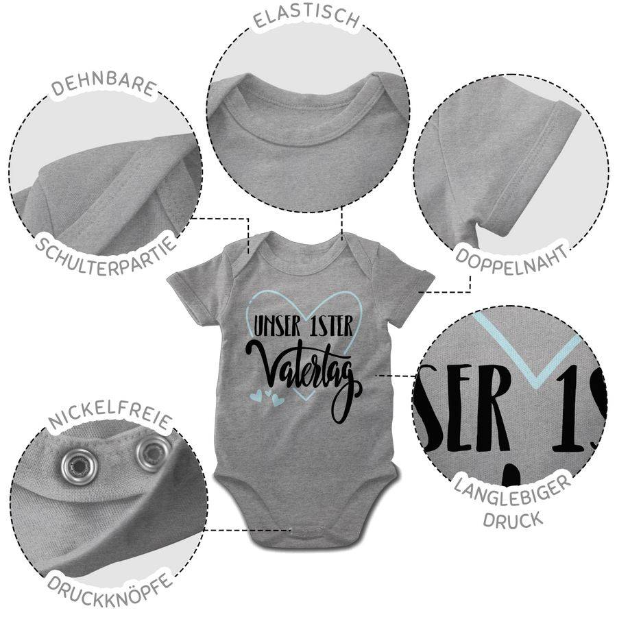 Shirtracer Unser Erster Vatertag Im Herz -blau Shirts & Mehr Shirtracer