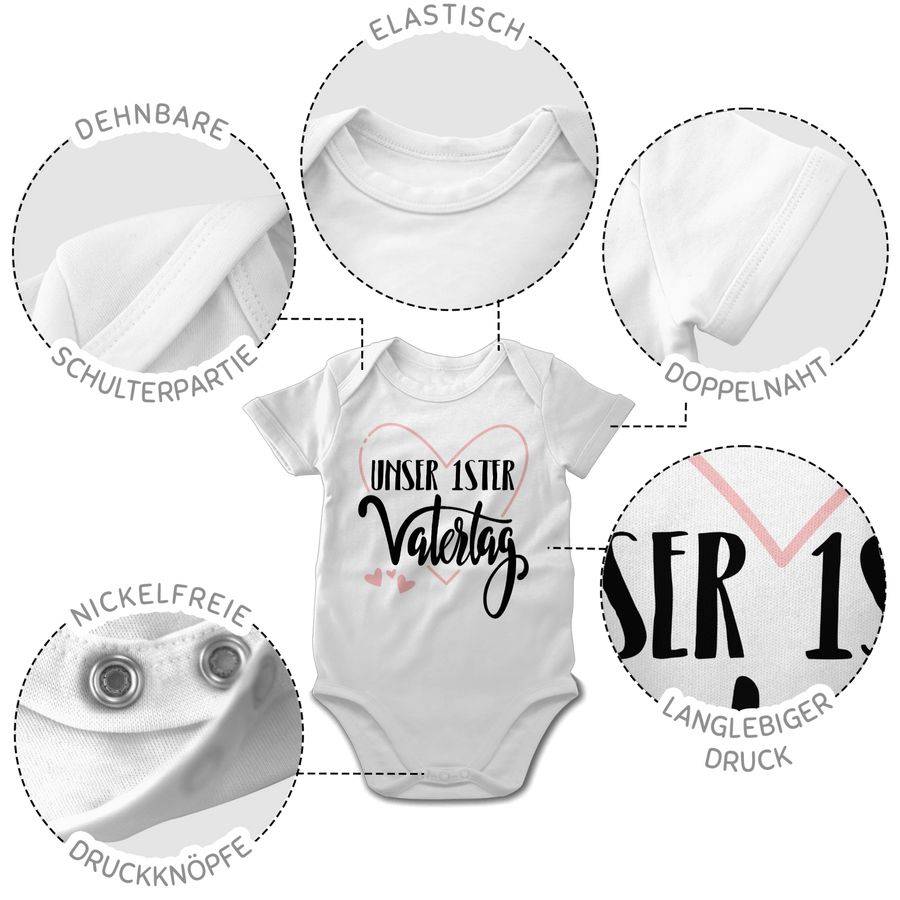 Shirtracer Unser Erster Vatertag Im Herz - Rosa: Tshirt Gym Bag Shirtracer