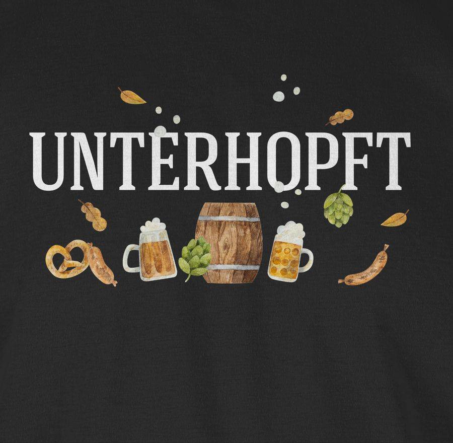 Shirtracer Unterhopft - Schriftzug Und Volksfest Symbole: T-Shirt Turnbeutel Shirtracer
