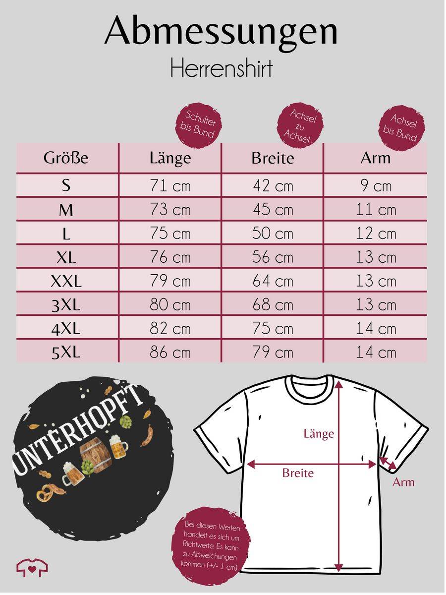 Shirtracer Unterhopft - Schriftzug Und Volksfest Symbole: T-Shirt Turnbeutel Shirtracer