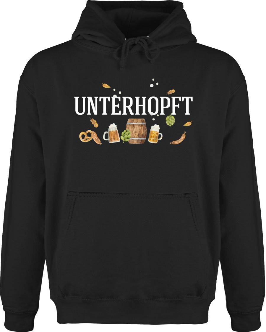 Shirtracer Unterhopft - Schriftzug und Volksfest Symbole: T-Shirt Turnbeutel Shirtracer