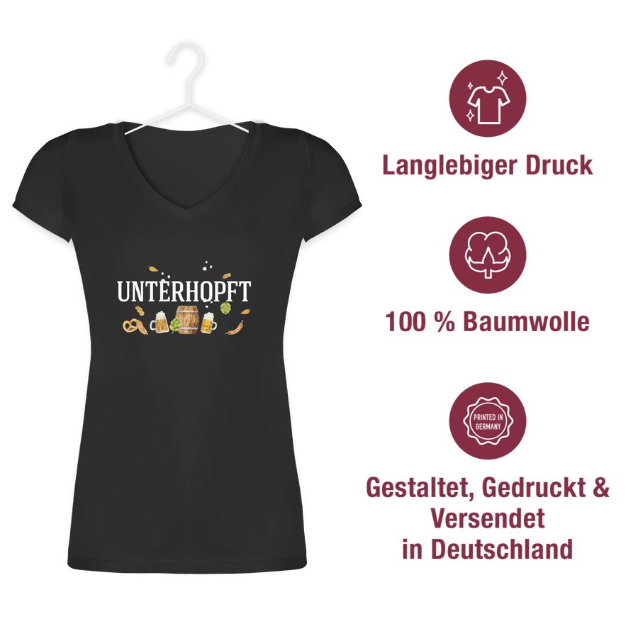 Shirtracer Unterhopft - Schriftzug Und Volksfest Symbole: T-Shirt Turnbeutel Shirtracer