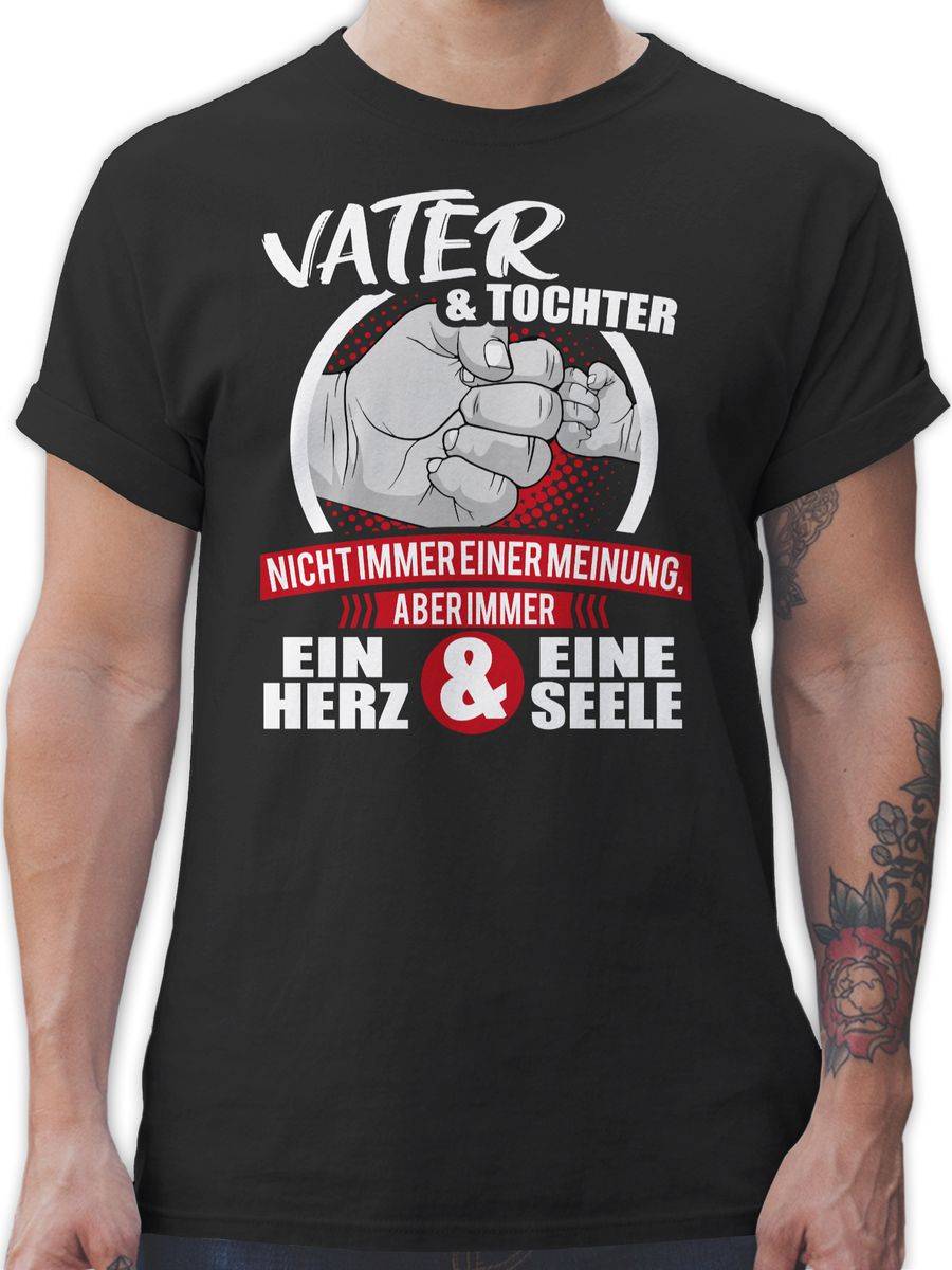 Shirtracer Vater & Tochter Immer Ein Herz & Eine Seele - Weiß/rot: T-Shirt Gym Bag Shirtracer