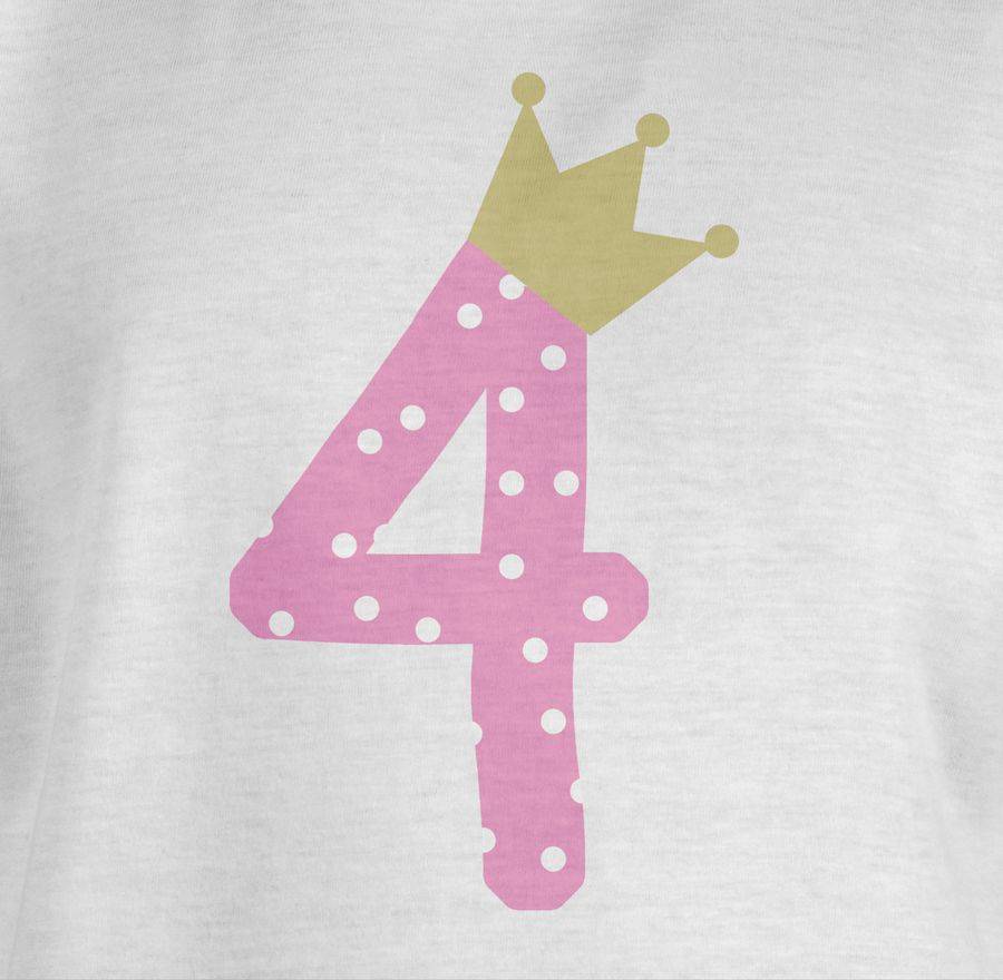 Shirtracer Vier Krone Mädchen Vierter: T-Shirt Turnbeutel Shirtracer