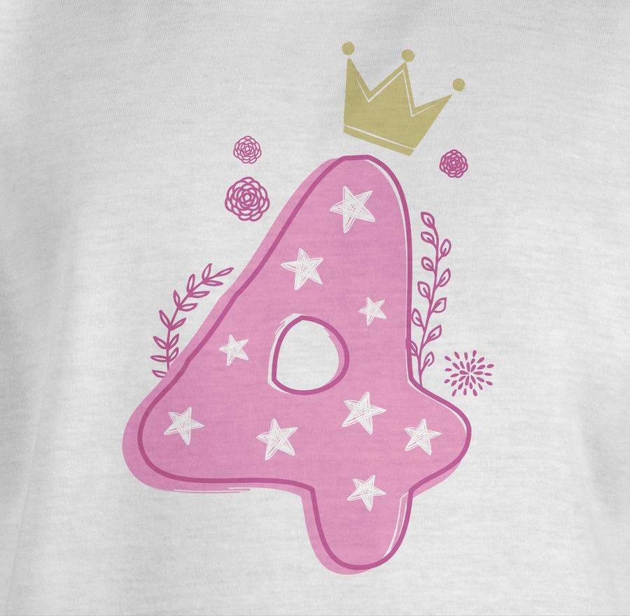 Shirtracer Vierter Mädchen Krone Sterne: T-Shirt Turnbeutel Shirtracer