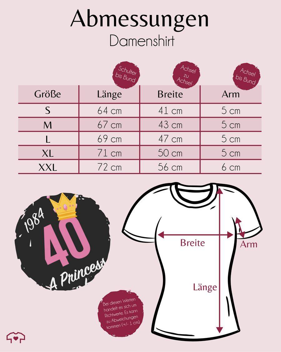 Shirtracer Vierzig Mädchen Princess 1984 Shirts & Mehr Shirtracer