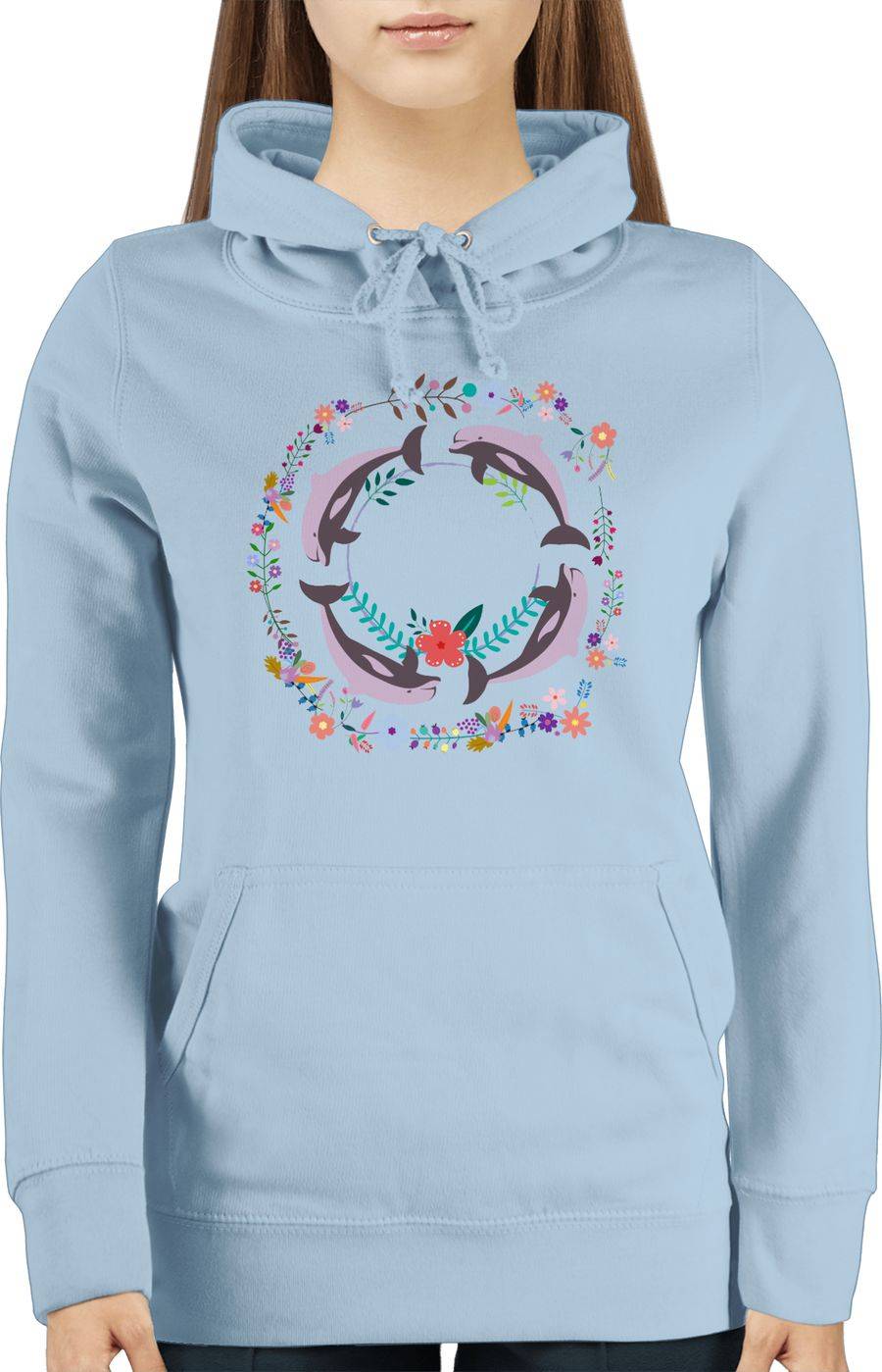 Shirtracer Vintage Delfine Blumen Dolphin Flowers: T-Shirt Rucksack Shirtracer