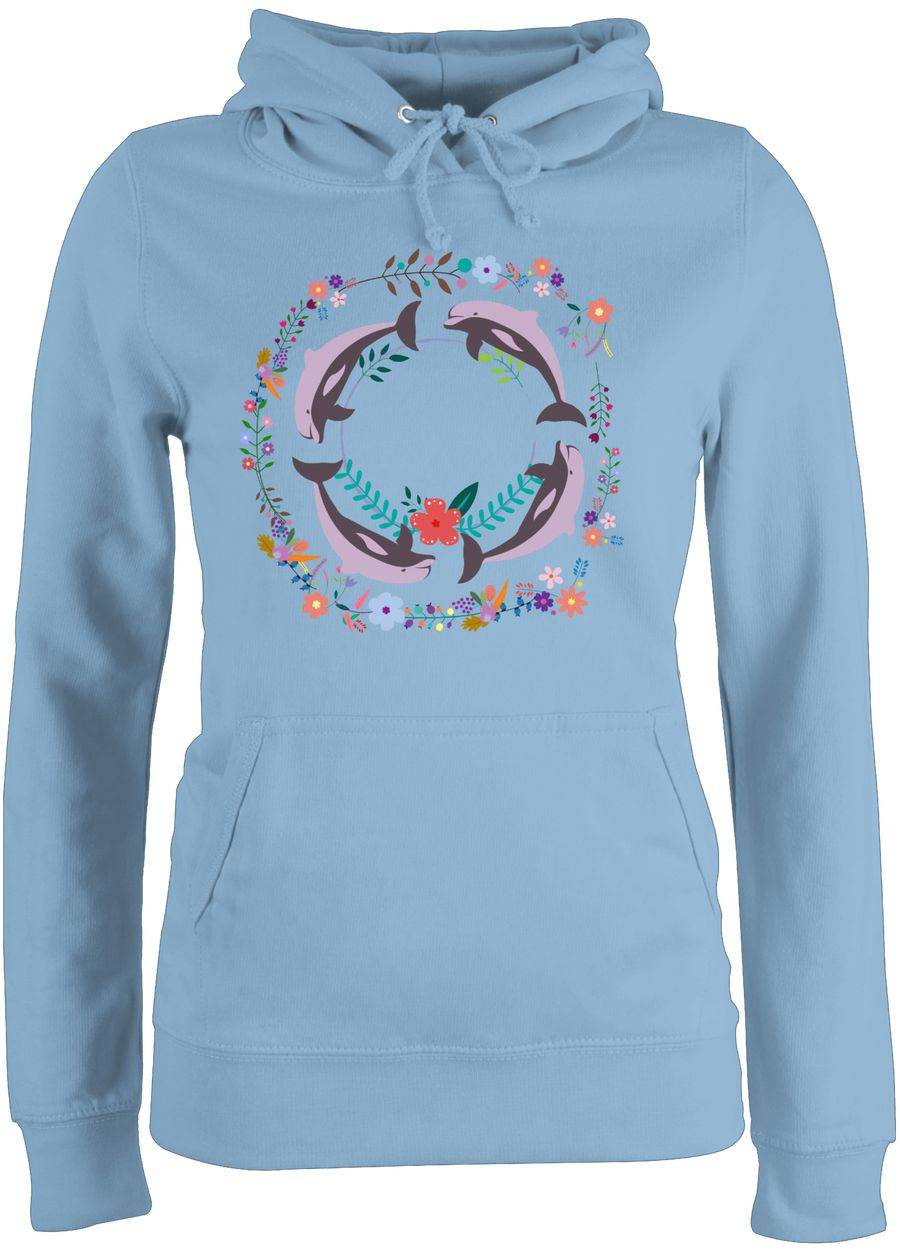 Shirtracer Vintage Delfine Blumen Dolphin Flowers: T-Shirt Rucksack Shirtracer