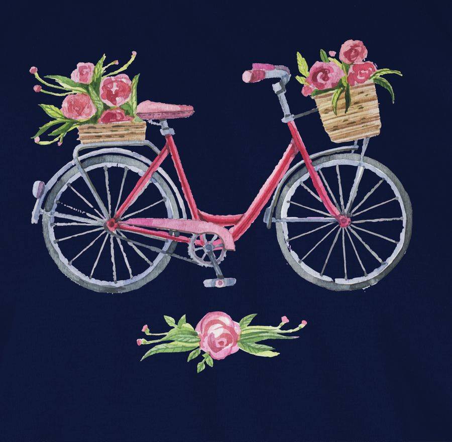 Shirtracer Vintage Fahrrad Wasserfarbe Blumen Shirts & Mehr Shirtracer