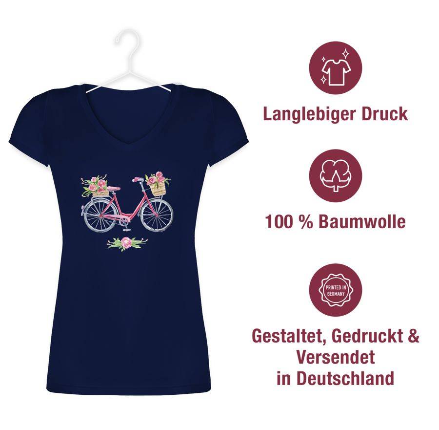Shirtracer Vintage Fahrrad Wasserfarbe Blumen Shirts & Mehr Shirtracer