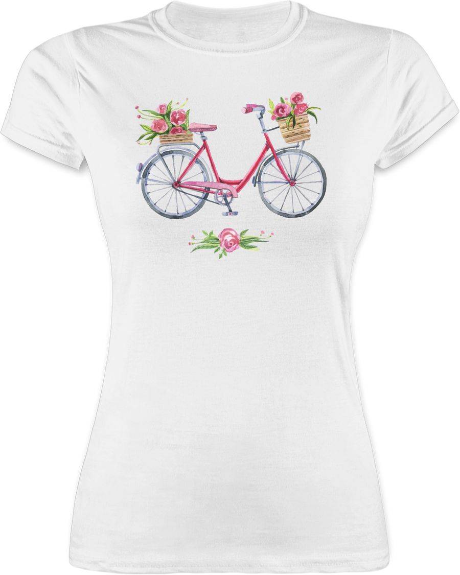 Shirtracer Vintage Fahrrad Wasserfarbe Blumen Shirts & Mehr Shirtracer