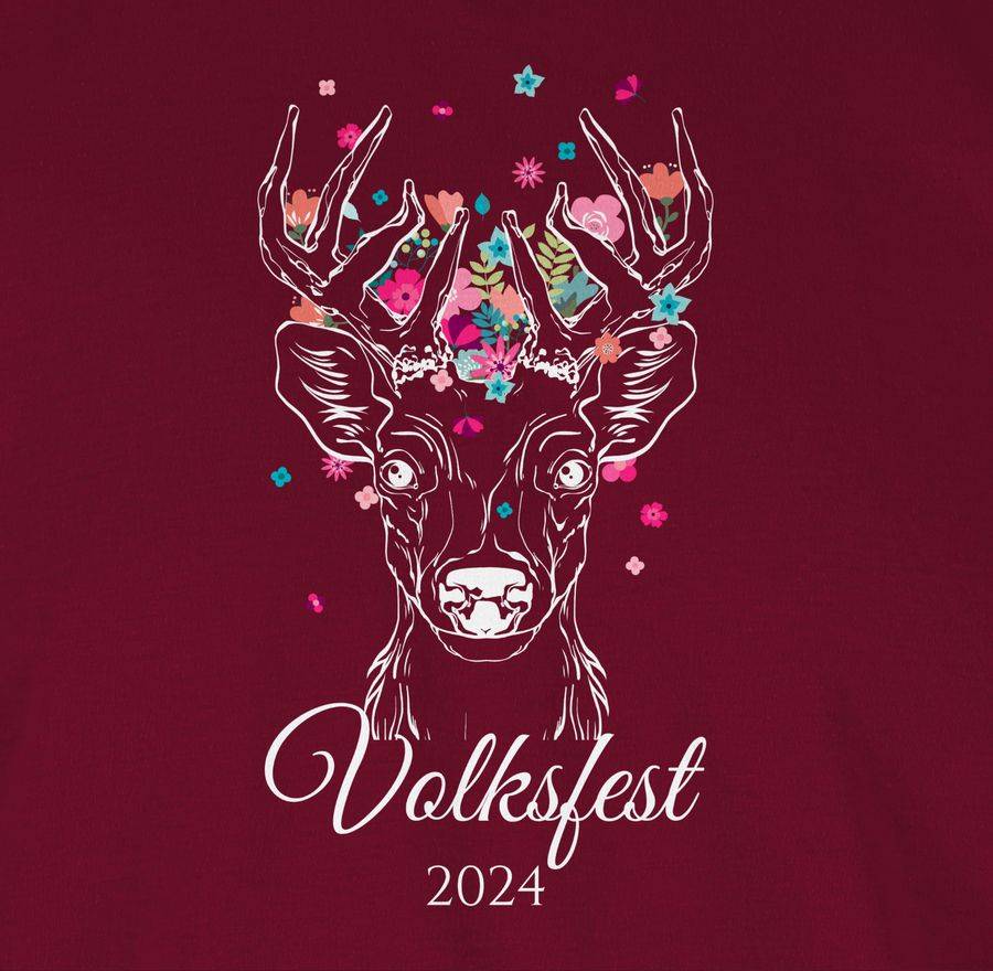 Shirtracer Volksfest Hirsch Geweih: T-Shirt Turnbeutel Shirtracer