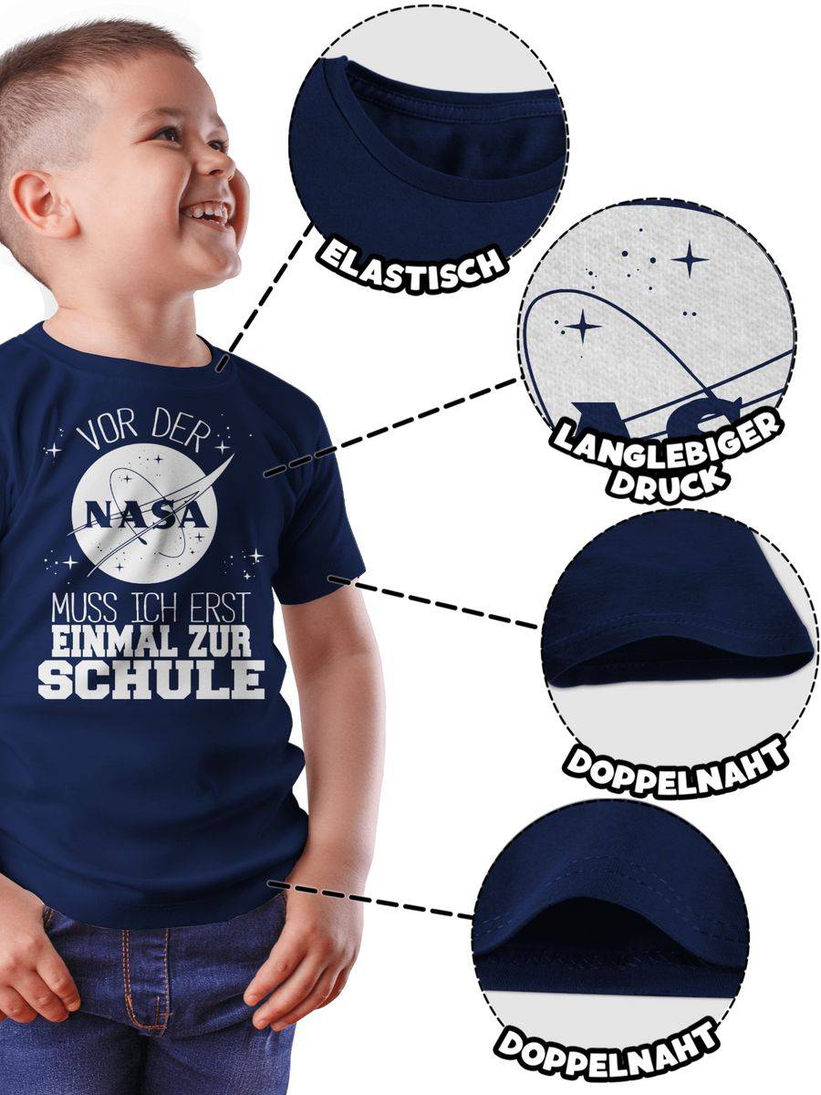 Shirtracer Vor Der Nasa Muss Ich Erst Einmal Zur Schule Weiß: T-Shirt Turnbeutel Shirtracer