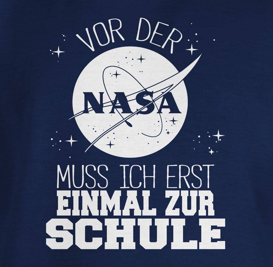 Shirtracer Vor Der Nasa Muss Ich Erst Einmal Zur Schule Weiß: T-Shirt Turnbeutel Shirtracer