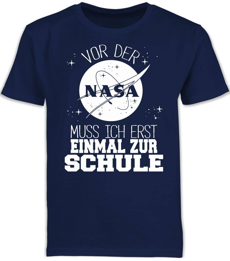 Shirtracer Vor der Nasa muss ich erst einmal zur Schule weiß: T-Shirt Turnbeutel Shirtracer