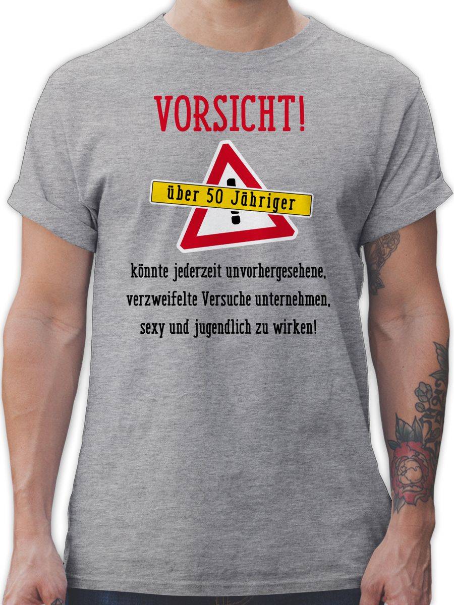 Shirtracer Vorsicht fünfzigjähriger Fun Geschenk: Tshirt Gym Bag Shirtracer