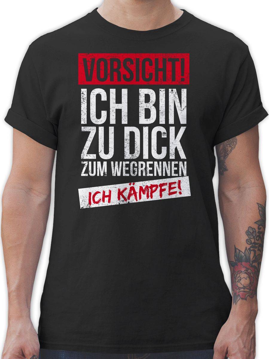 Shirtracer Vorsicht! ich bin zu dick zum wegrennen ich kämpfe Grunge: Tshirt Gym Bag Shirtracer