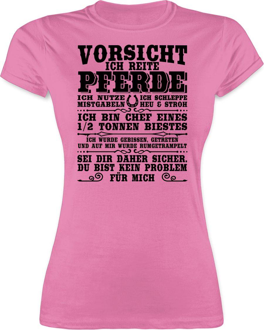 Shirtracer Vorsicht ich reite Pferde - schwarz: Tshirt Gym Bag Shirtracer