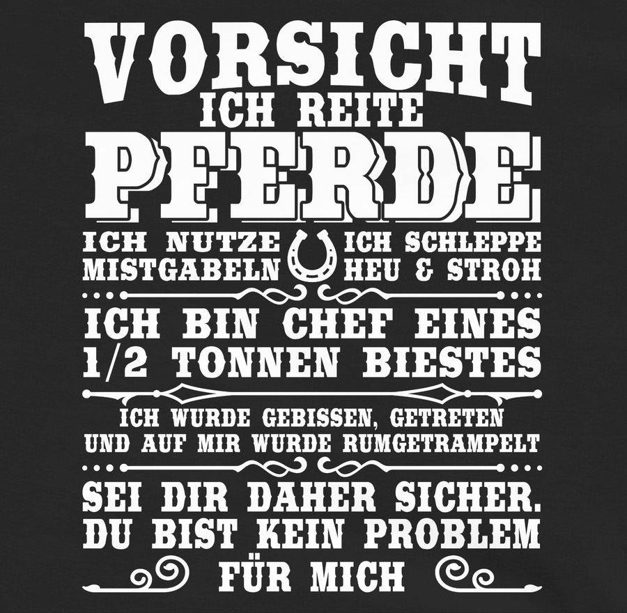 Shirtracer Vorsicht Ich Reite Pferde - Weiß: Tshirt Gym Bag Shirtracer