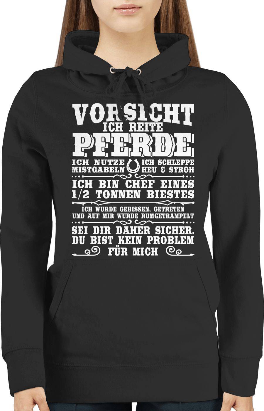 Shirtracer Vorsicht Ich Reite Pferde - Weiß: Tshirt Gym Bag Shirtracer
