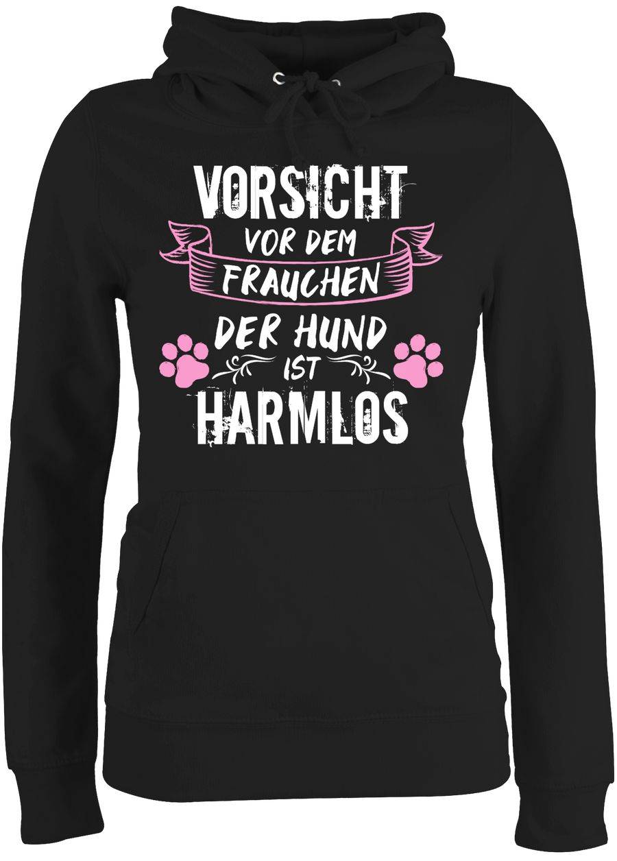 Shirtracer Vorsicht vor dem Frauchen der Hund ist harmlos - Grunge/Vintage - Weiß Shirts Shirtracer