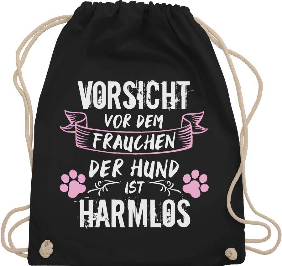 Shirtracer Vorsicht vor dem Frauchen der Hund ist harmlos - Grunge/Vintage - Weiß Shirts Shirtracer