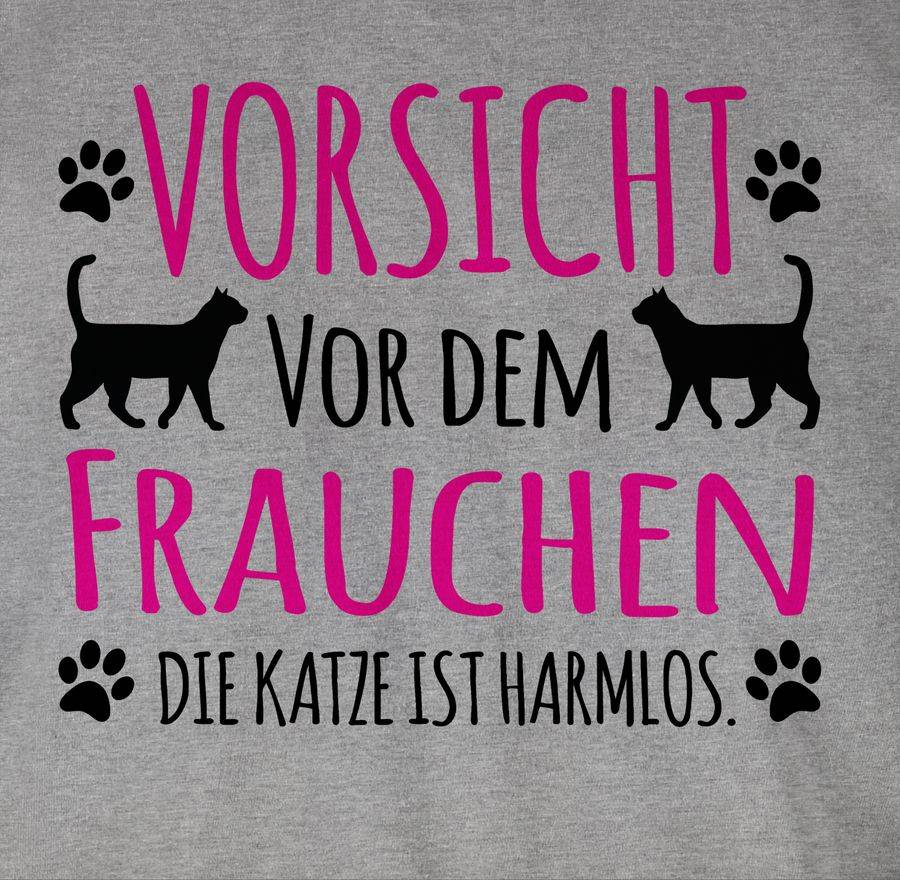 Shirtracer Vorsicht Vor Dem Frauchen - Die Katze Ist Harmlos - Katzen - Schwarz Shirts & Shirtracer