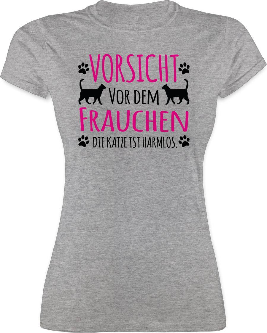 Shirtracer Vorsicht vor dem Frauchen - Die Katze ist harmlos - Katzen - schwarz Shirts & Shirtracer