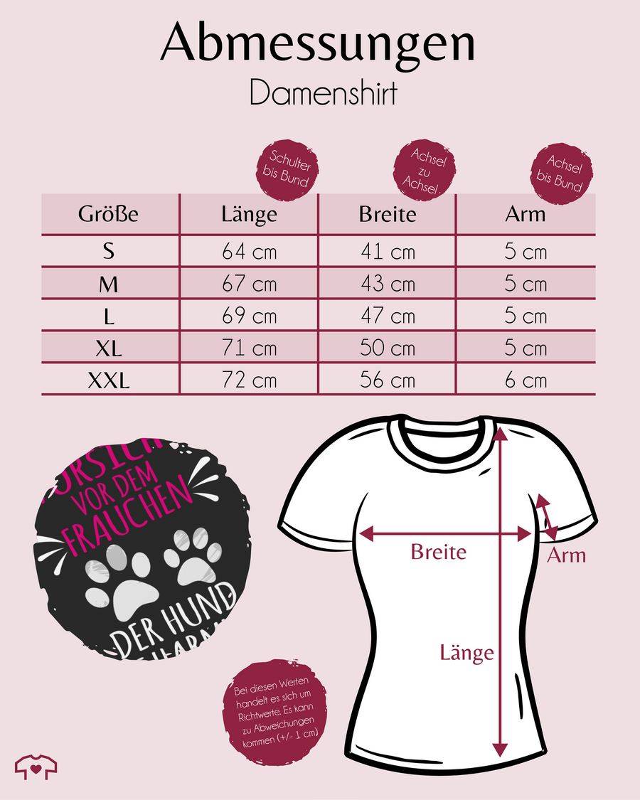 Shirtracer Vorsicht Vor Dem Frauchen - Pfotenabdrücke - Weiß: T-Shirt Turnbeutel Shirtracer