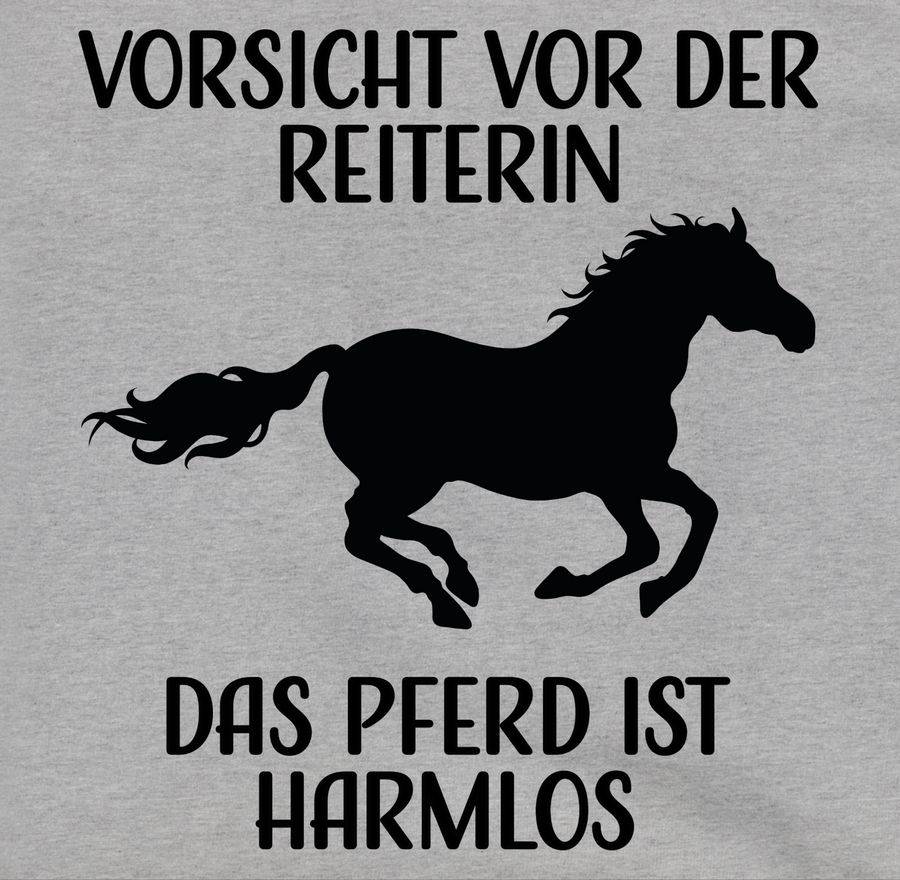 Shirtracer Vorsicht Vor Der Reiterin - Das Pferd Ist Harmlos - Schwarz: Tshirt Turnbeutel Shirtracer
