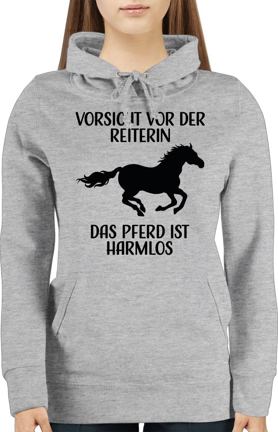 Shirtracer Vorsicht Vor Der Reiterin - Das Pferd Ist Harmlos - Schwarz: Tshirt Turnbeutel Shirtracer