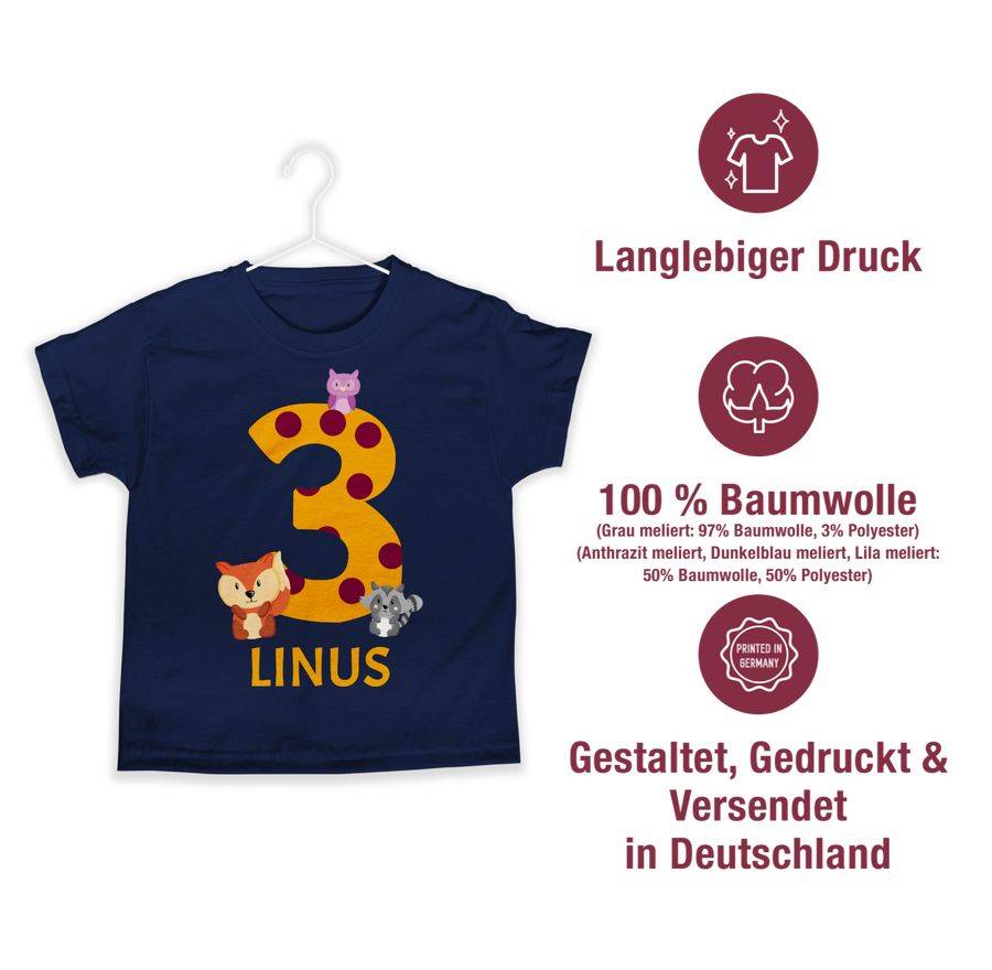 Shirtracer Waldtiere - Bär Waschbär Fuchs Eule Zum Dritten: T-Shirt Gym Bag Shirtracer