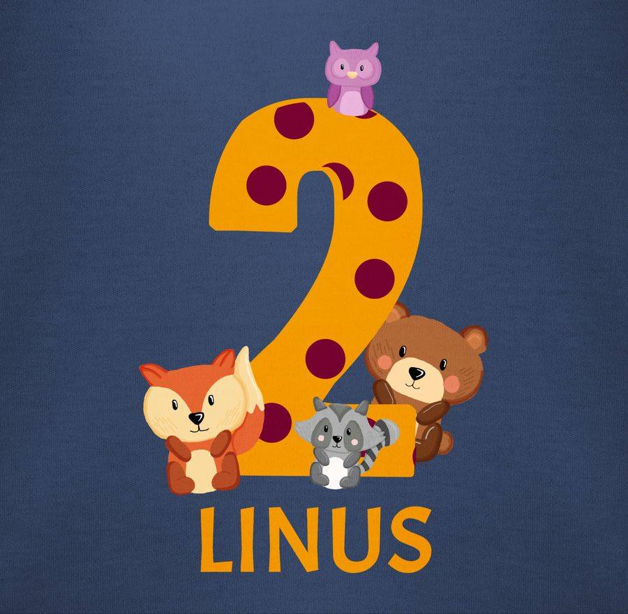 Shirtracer Waldtiere - Bär Waschbär Fuchs Eule Zum Zweiten: Tshirt Turnbeutel Shirtracer