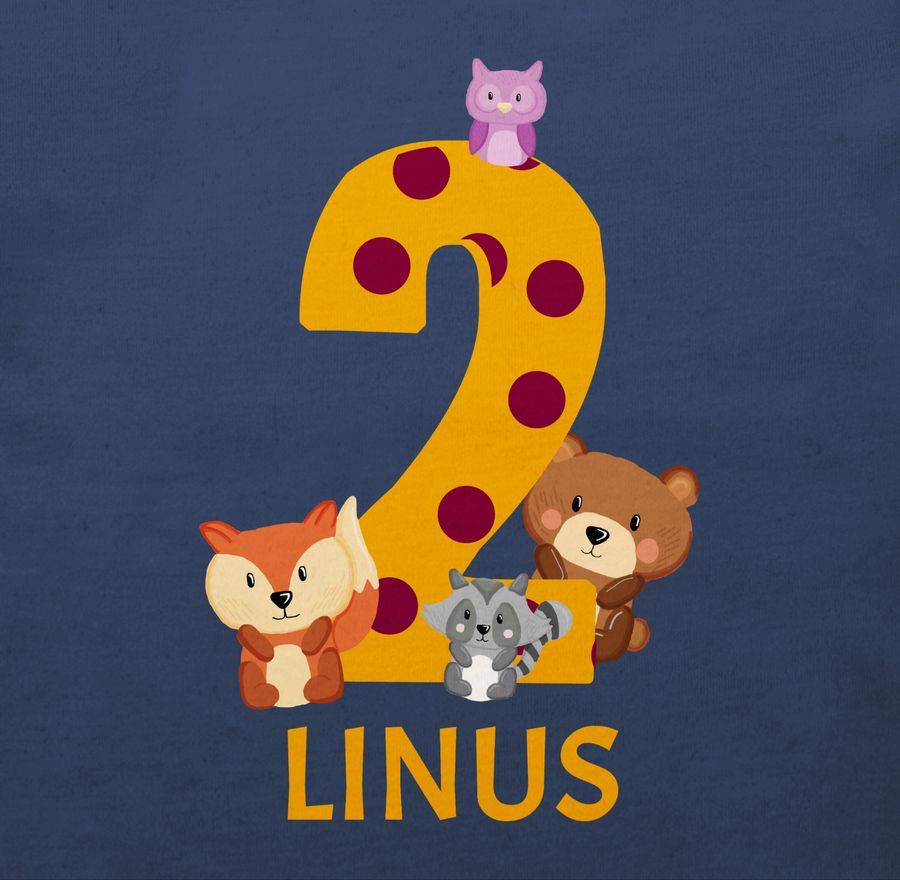 Shirtracer Waldtiere - Bär Waschbär Fuchs Eule Zum Zweiten: Tshirt Turnbeutel Shirtracer
