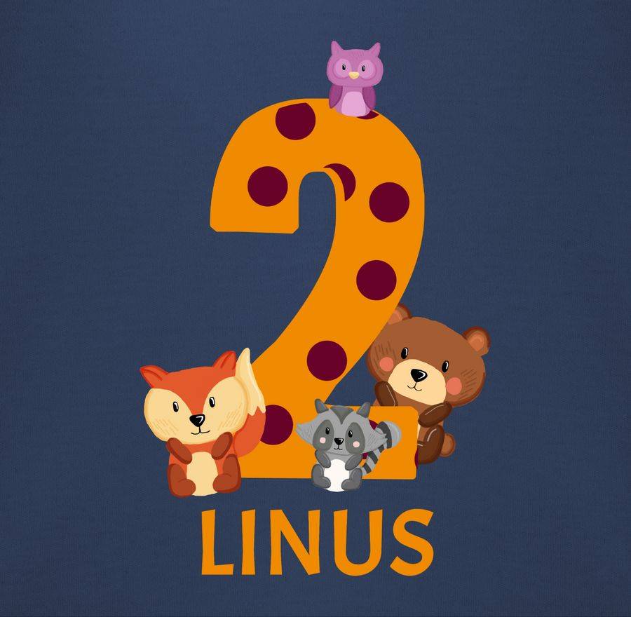 Shirtracer Waldtiere - Bär Waschbär Fuchs Eule Zum Zweiten: Tshirt Turnbeutel Shirtracer