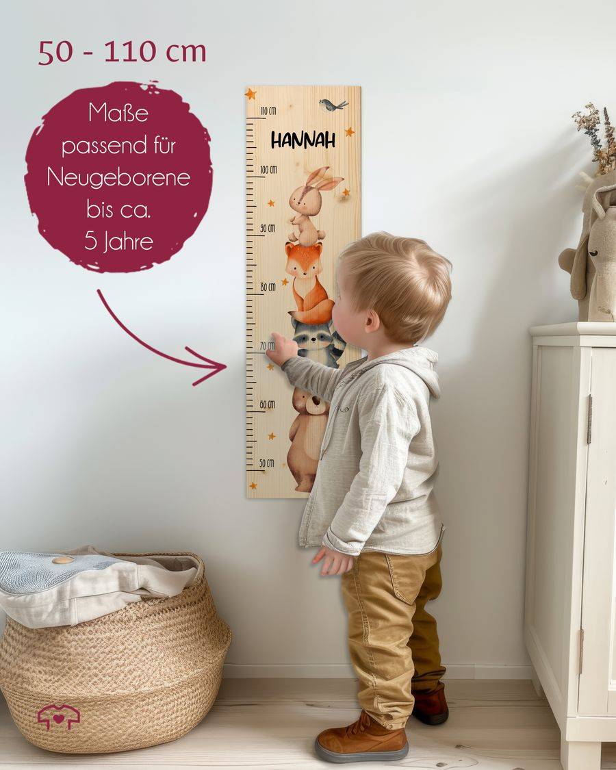 Shirtracer Waldtiere Bär Waschbär Fuchs Hase Vogel Kindermesslatte Geschenk Fürs Kinderzimm Shirtracer