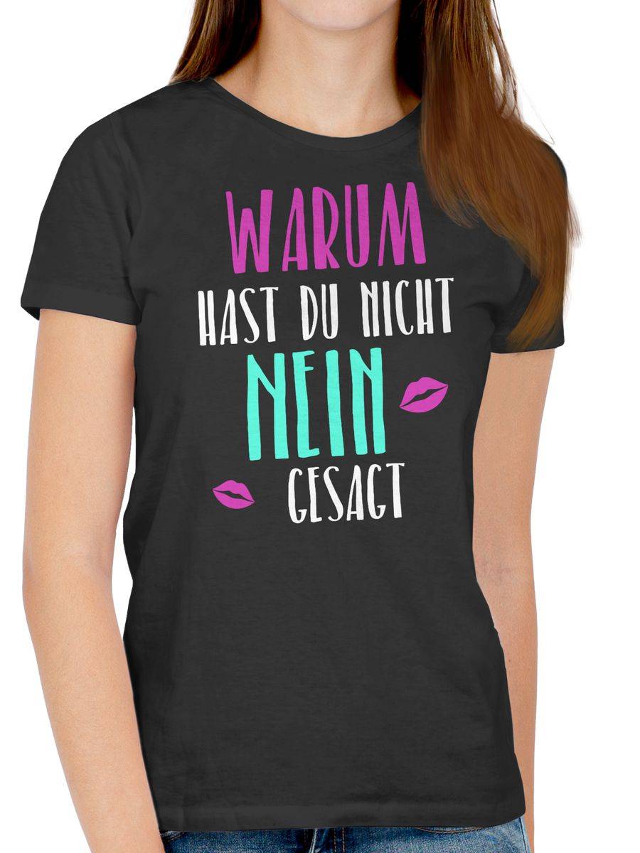 Shirtracer Warum Hast Du Nicht Nein Gesagt: Tshirt Turnbeutel Shirtracer