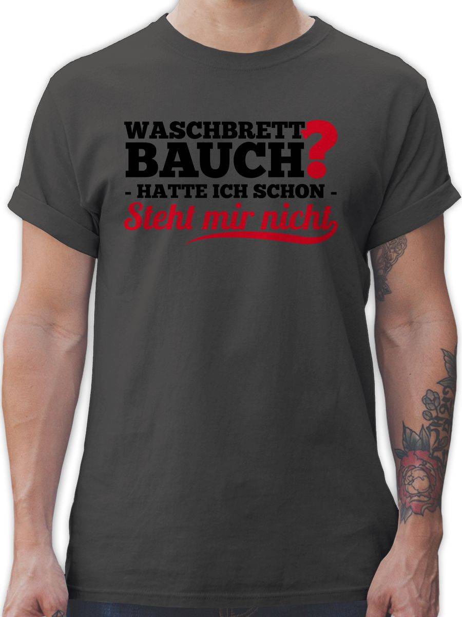 Shirtracer Waschbrettbauch hatte ich schon steht mir nicht: Tshirt Rucksack Shirtracer