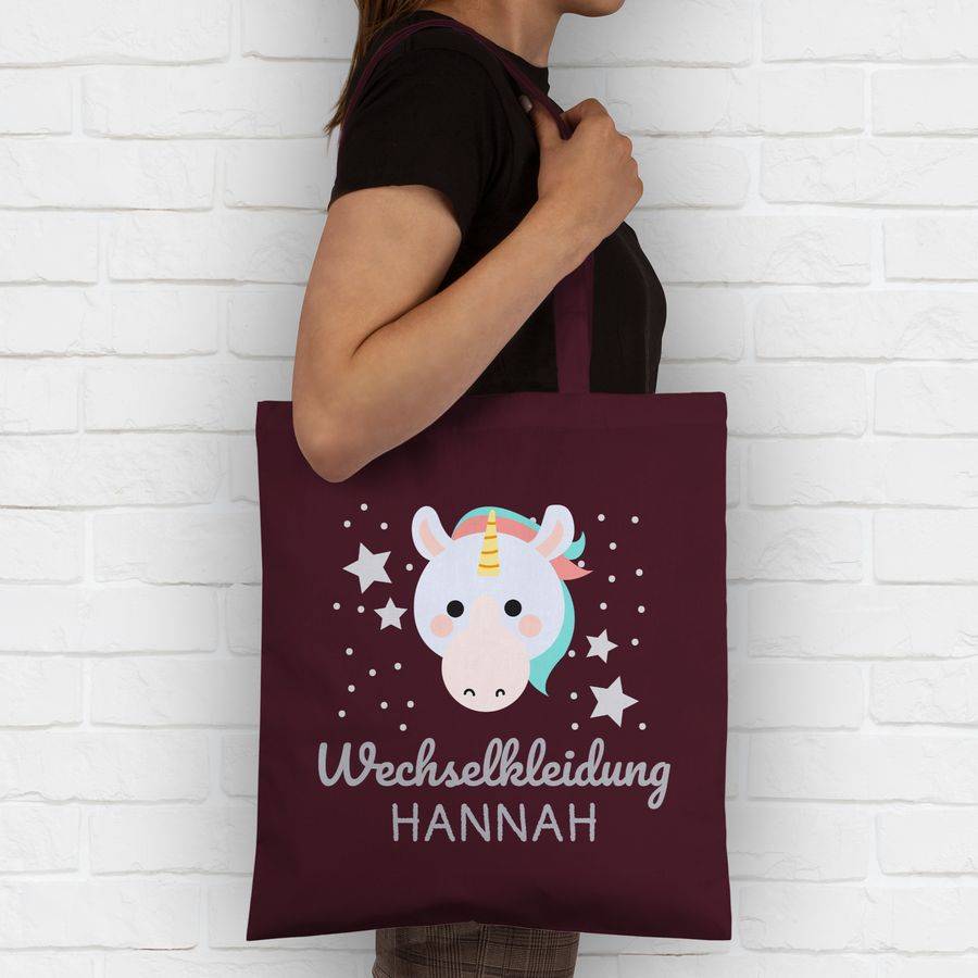 Shirtracer Wechselkleidung Einhorn: T-Shirt Turnbeutel Shirtracer