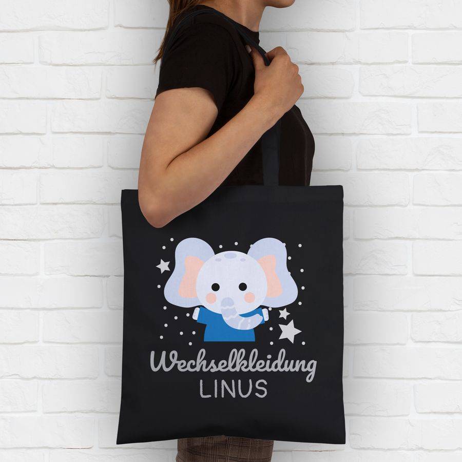 Shirtracer Wechselkleidung Elefant: T-Shirt Turnbeutel Shirtracer