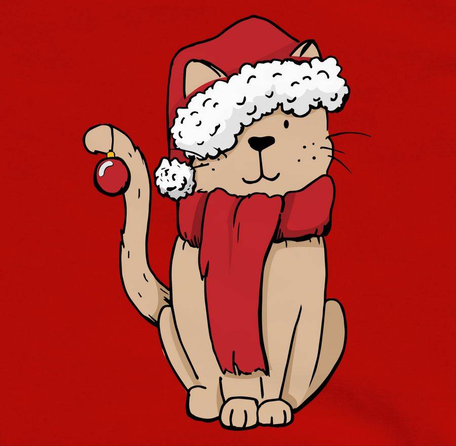 Shirtracer Weihnachts-Katze: Tshirt Turnbeutel Shirtracer