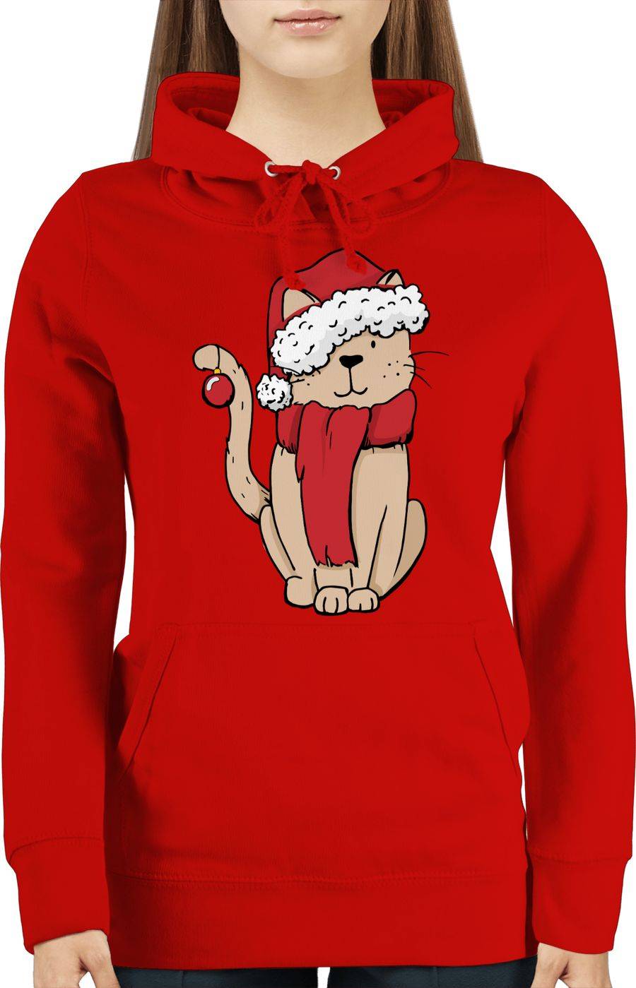 Shirtracer Weihnachts-Katze: Tshirt Turnbeutel Shirtracer