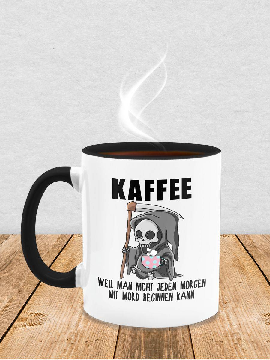 Shirtracer Weil Man Nicht Jeden Morgen Mit Mord Beginnen Kann: Tshirt Turnbeutel Shirtracer