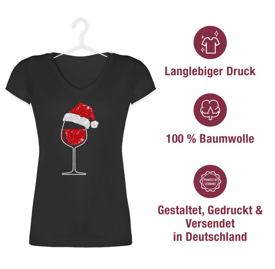 Shirtracer Weinglas Mit Weihnachtsmütze: Tshirt Rucksack Shirtracer