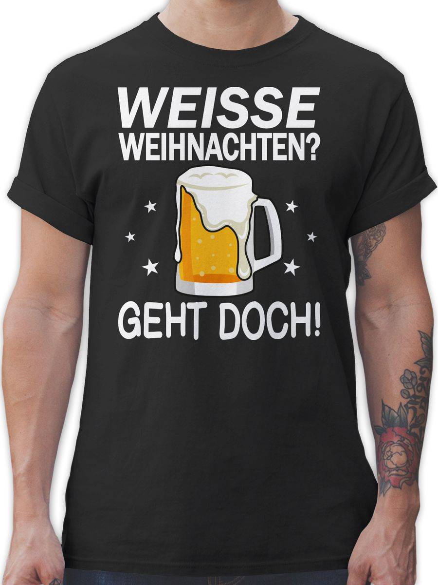 Shirtracer Weiße Weihnachten? Geht doch! Bierkrug Bierschaum Shirts & Mehr Shirtracer